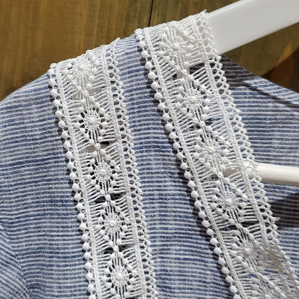 ZARA CROP TOP BLUE WHITE SIZE SMALL - Picture 4 of 6